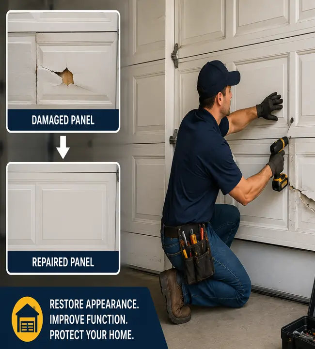 Garage door panel repair near me